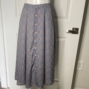 Max Studio Floral Button-Front Maxi Skirt